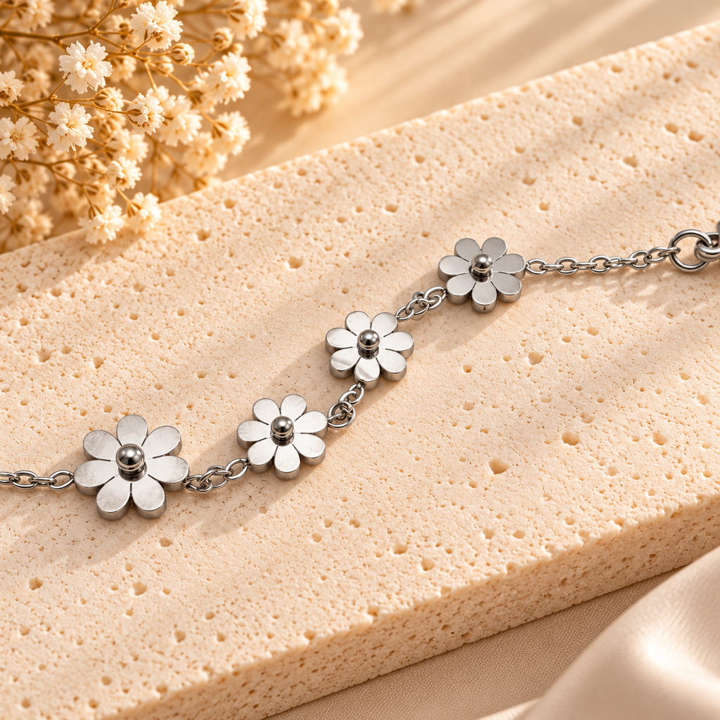 Silver Daisy Bracelet