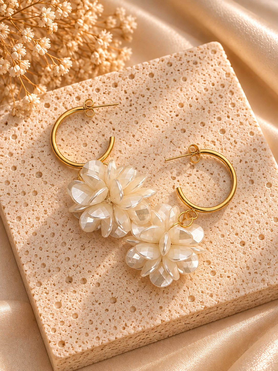 Pearl Bloom Hoops